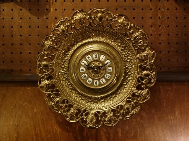 Italian brass round wall clock