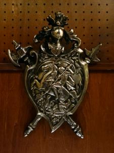 silver emblem wall ornament