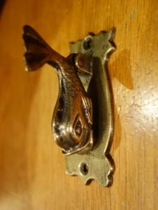 Italian brass catfish door knocker