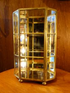 Italian glass & brass display case