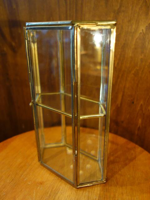 Italian glass & brass display case