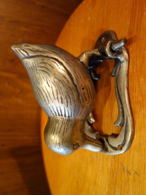 Italian brass duck door knocker