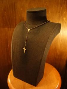 black necklace display torso