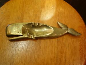 Italian brass whale ashtray