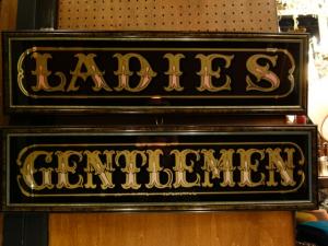 LADIES & GENTLEMEN mirror sign picture SET