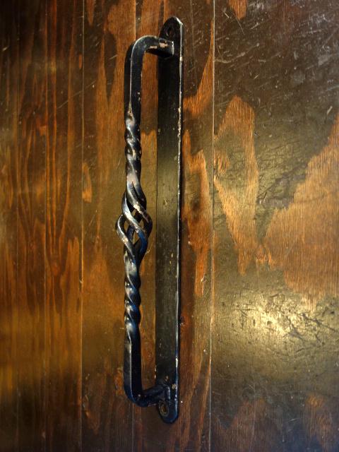 black iron twist door handle