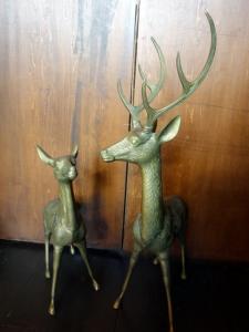 Italian brass deer object PAIR