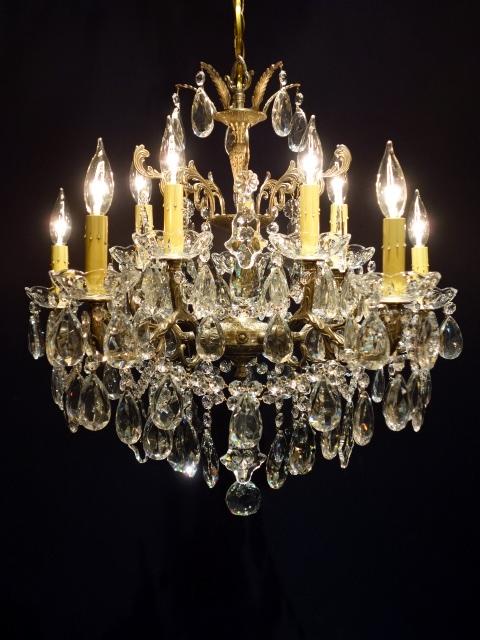Spanish brass & crystal chandelier 10灯
