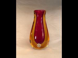 Murano red & Yellow Art Glass