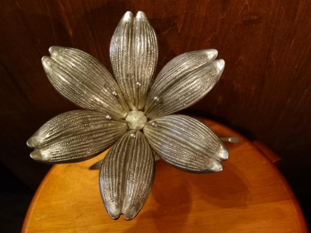 イタリア製シルバー花オブジェ　フラワーオブジェ　お花屋さんディスプレイ　LCM 7107（4）