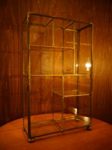 Italian glass & brass display case