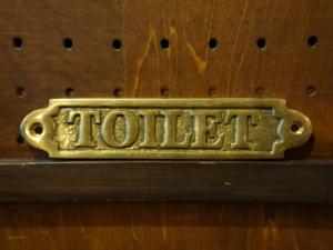 Italian brass TOILET sign plate