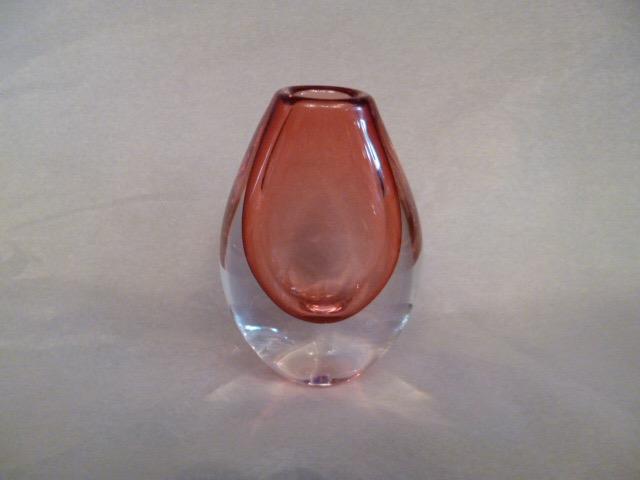 Swedish Pink & Clear Art Glass
