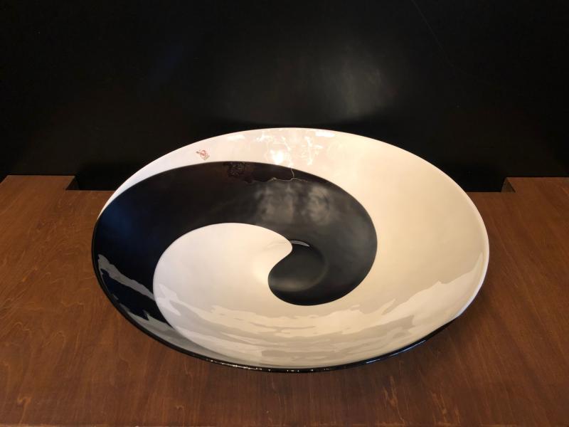 Murano black & white  large art glass