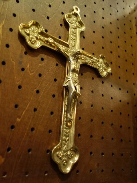 ビンテージ真鍮十字架壁掛け通販　ブラスクロス　クロスボトニー壁掛け　LCJ 0549（3）