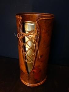 Italian copper & brass umbrella stand