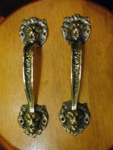 Italian brass LION door handle 2P SET