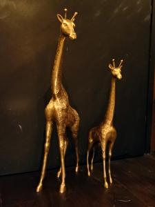 Italian brass giraffe object SET