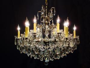 Spanish brass & crystal chandelier 12灯