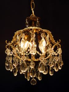 Spanish brass cage chandelier 3灯