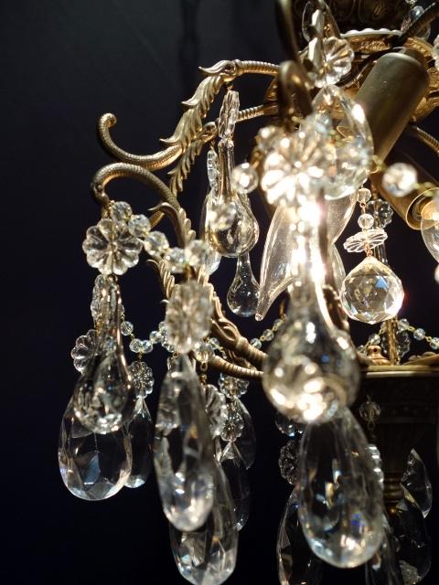 スペイン製ケージ型真鍮シャンデリア（クリスタルガラスビーズシャンデリア）インテリア照明、リビング照明　LCH 1229（4）