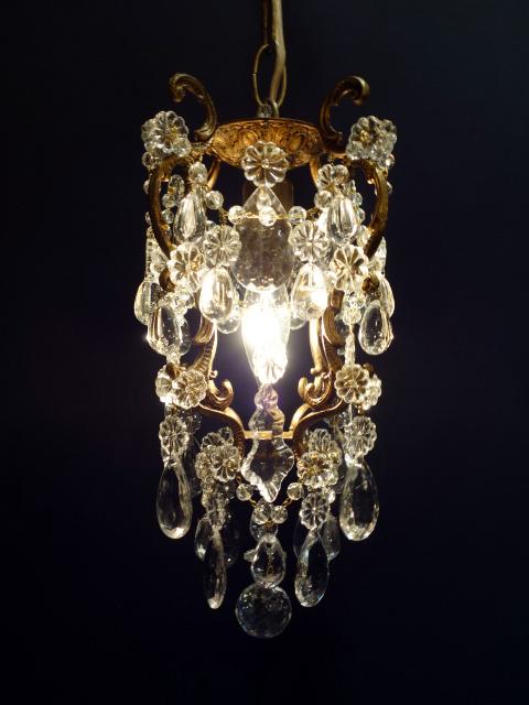 French brass cage chandelier 1灯