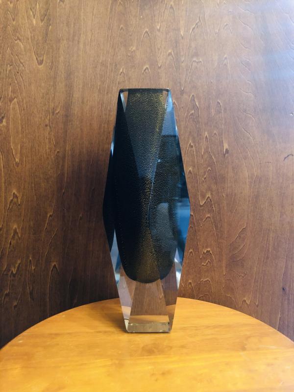 Murano Gold Flecks Black Glass Base