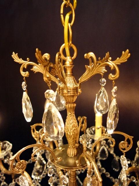 シャンデリア　アンティーク・ヴィンテージ　LCH 1232　Spanish brass & crystal chandelier 10灯（4）