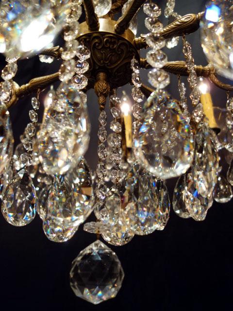 シャンデリア　アンティーク・ヴィンテージ　LCH 1232　Spanish brass & crystal chandelier 10灯（5）