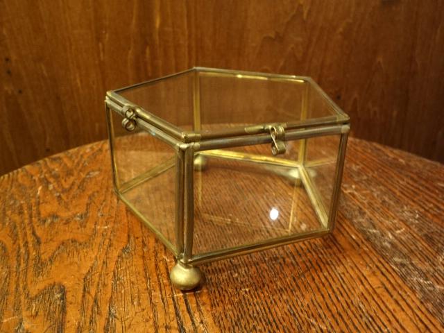 Italian glass & brass display case