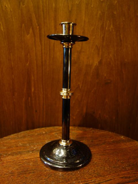 Italian black & gold candle holder