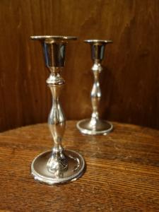 English silver candle holder 2P SET