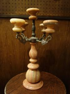Italian marble & brass candle holder 5