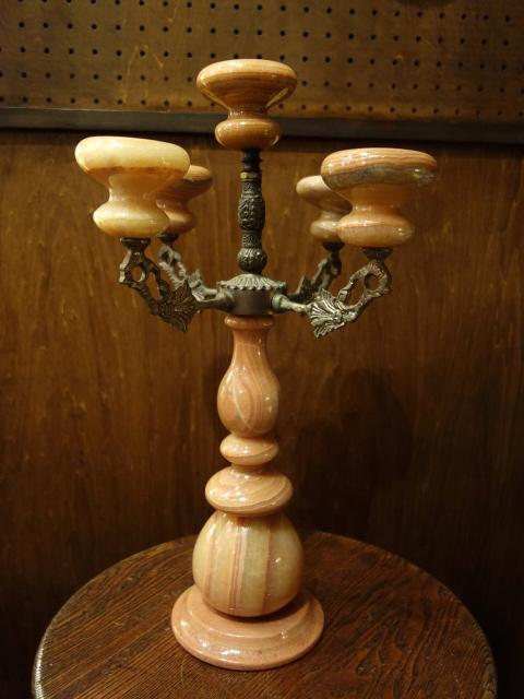 Italian marble & brass candle holder 5