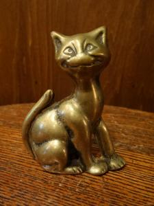 Italian brass cat holder