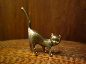 Italian brass cat ring holder