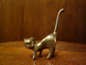 Italian brass cat ring holder
