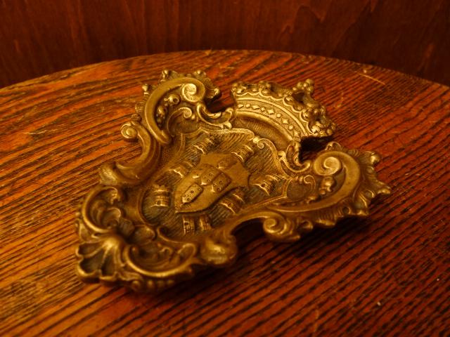 French brass emblem tray