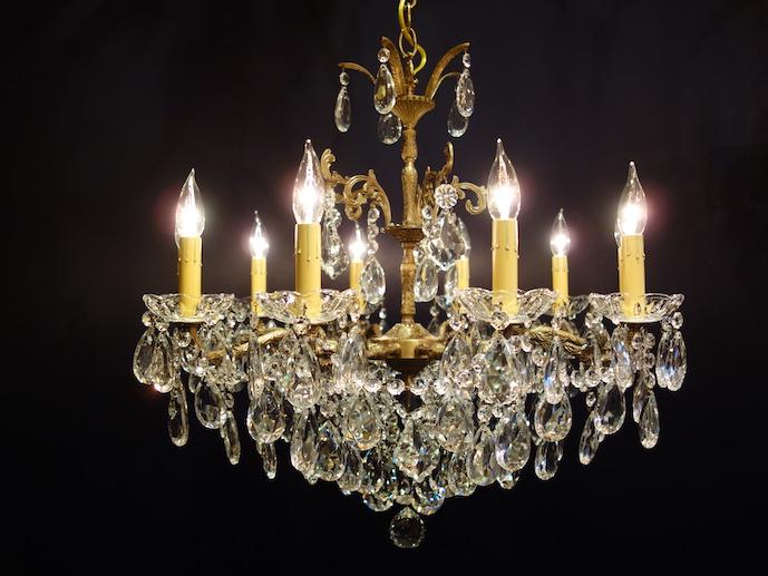 Spanish brass & crystal chandelier 10灯