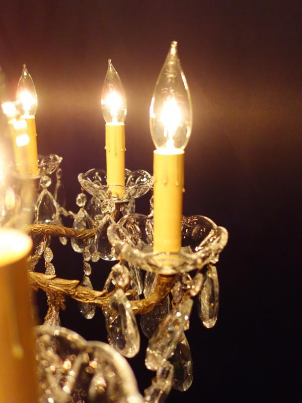 シャンデリア　アンティーク・ヴィンテージ　LCH 1235　Spanish brass & crystal chandelier 10灯（3）