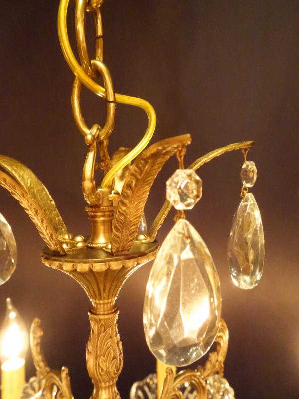 シャンデリア　アンティーク・ヴィンテージ　LCH 1235　Spanish brass & crystal chandelier 10灯（4）