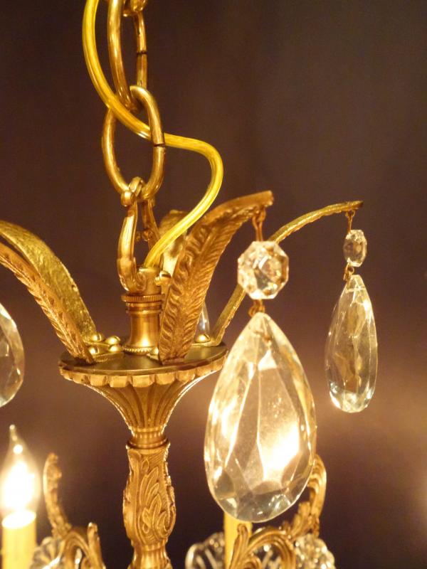 シャンデリア アンティーク・ヴィンテージ LCH 1235 Spanish brass & crystal chandelier 10灯(4)