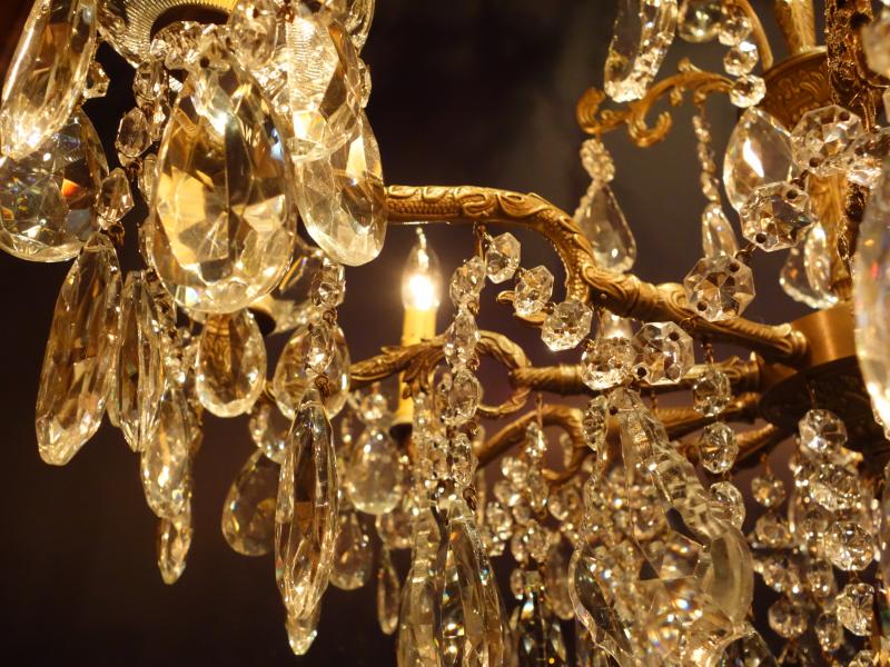 シャンデリア　アンティーク・ヴィンテージ　LCH 1235　Spanish brass & crystal chandelier 10灯（7）