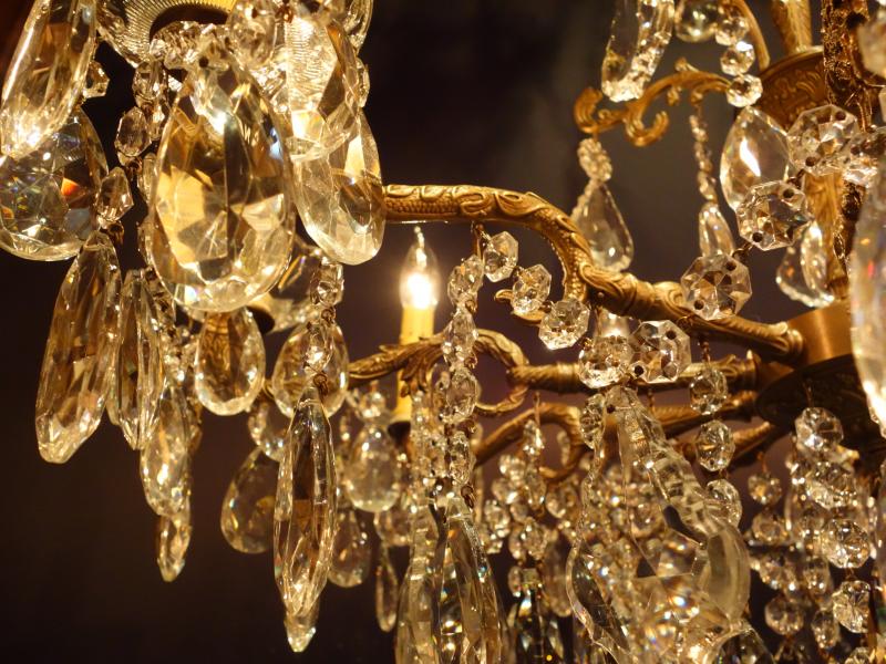 シャンデリア アンティーク・ヴィンテージ LCH 1235 Spanish brass & crystal chandelier 10灯(7)