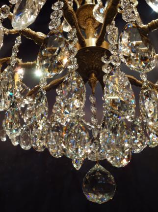 シャンデリア　アンティーク・ヴィンテージ　LCH 1235　Spanish brass & crystal chandelier 10灯（C1）