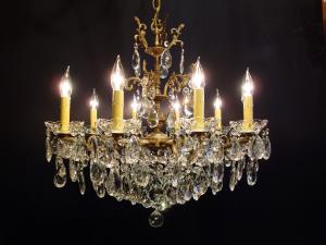 Spanish brass & crystal chandelier 10灯