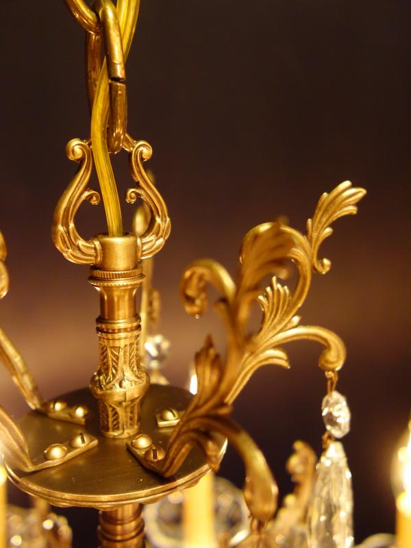 シャンデリア　アンティーク・ヴィンテージ　LCH 1236　Spanish brass & crystal chandelier 10灯（3）