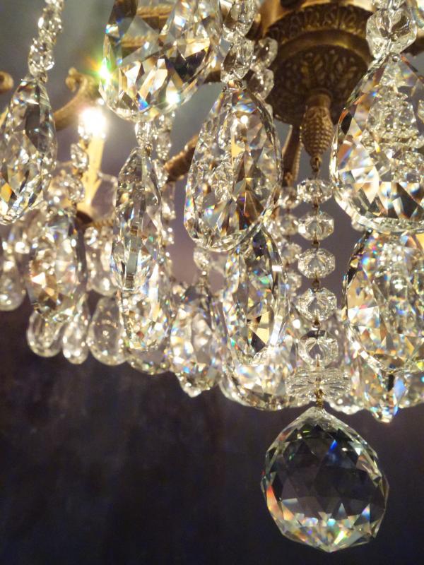 シャンデリア　アンティーク・ヴィンテージ　LCH 1236　Spanish brass & crystal chandelier 10灯（5）