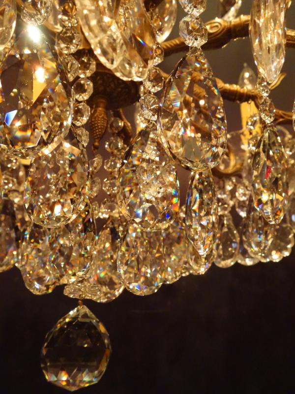 シャンデリア　アンティーク・ヴィンテージ　LCH 1236　Spanish brass & crystal chandelier 10灯（6）