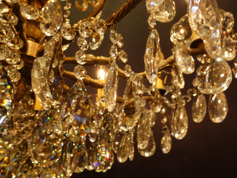 シャンデリア　アンティーク・ヴィンテージ　LCH 1236　Spanish brass & crystal chandelier 10灯（7）